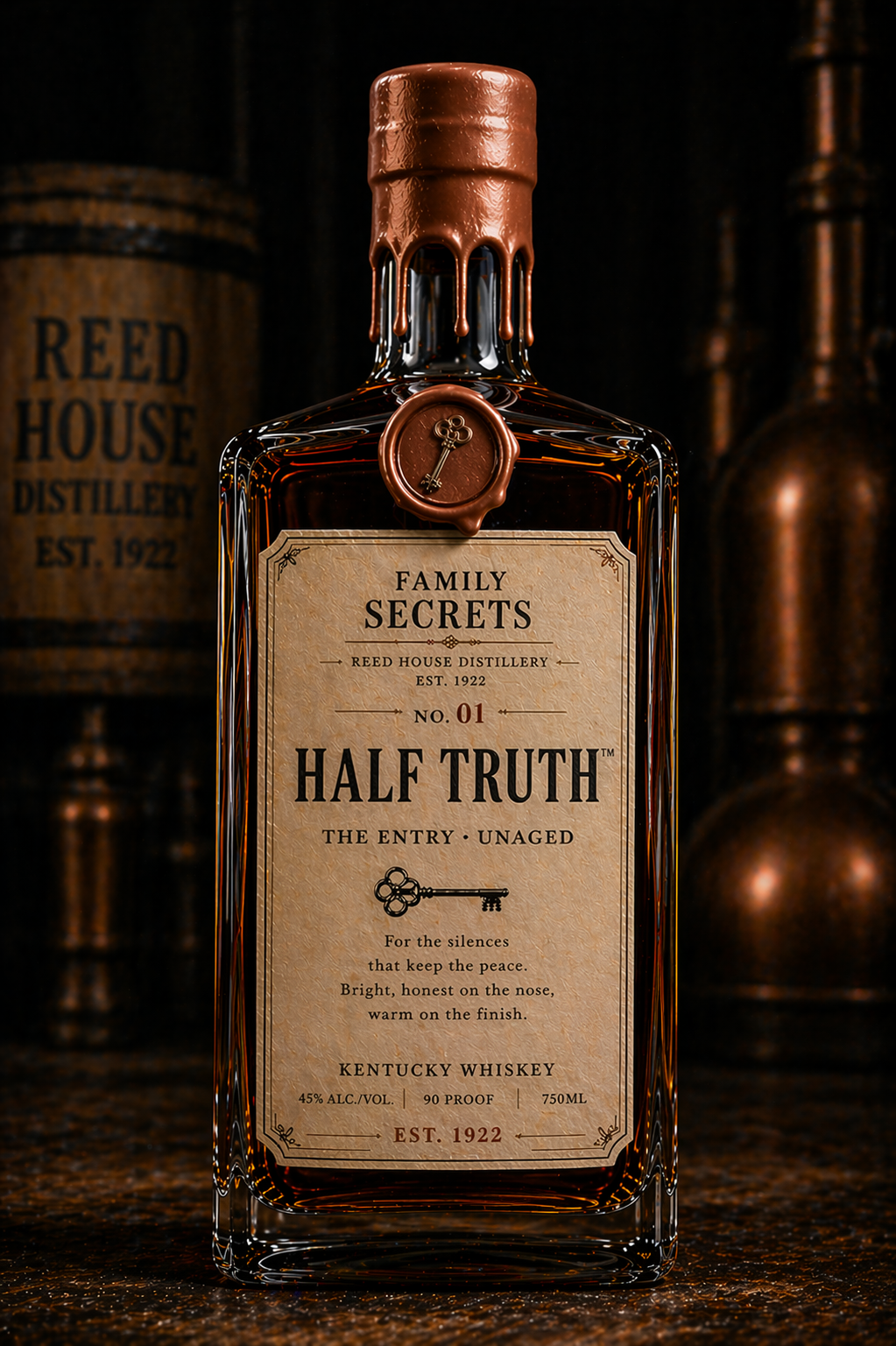 Half Truth bottle - Reed House Distillery Family Secrets No. 01